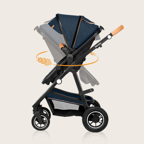 lionelo Amber 2 w 1 Black Silver — Wózek wielofunkcyjny